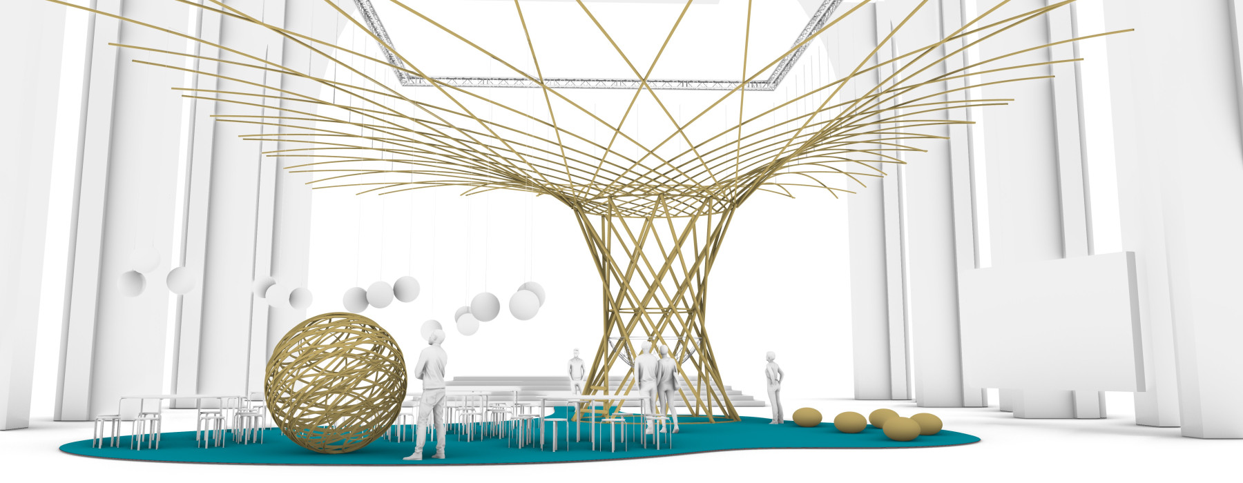Ontwerp paviljoen Much to do with bamboo