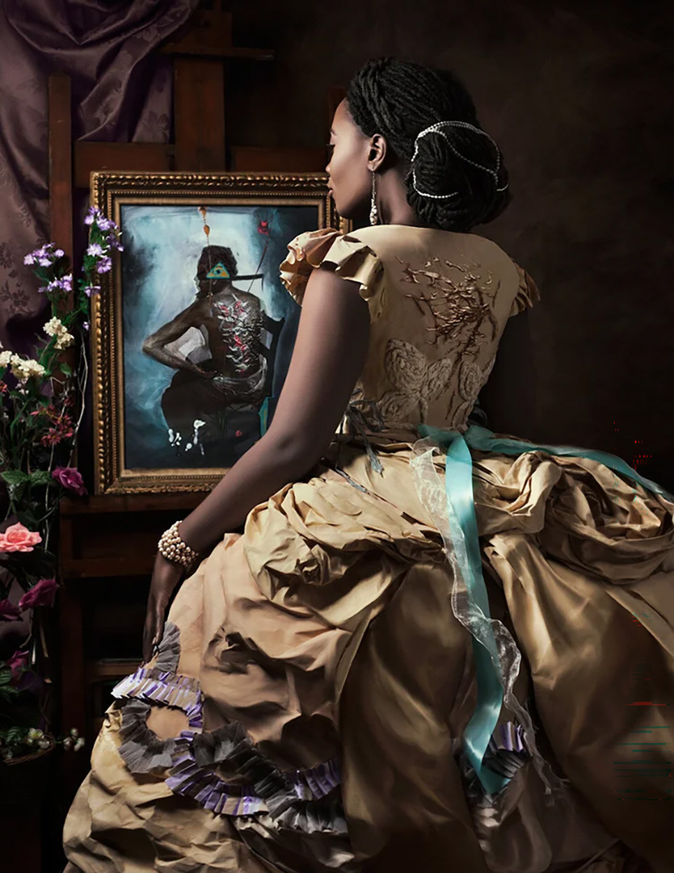 Fabiola Jean-Louis, Madame Beauvoir’s Painting uit de serie Rewriting History, 2017. Kleurenfotografie op fotopapier, 131,1 × 101,2 cm.