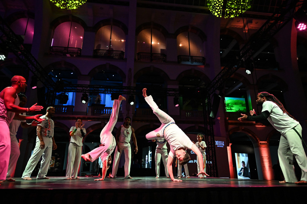 Capoeira demonstration by Capoeira United Amsterdam during the opening of the Martial Arts exhibition. Photo Kevin Kwee. 